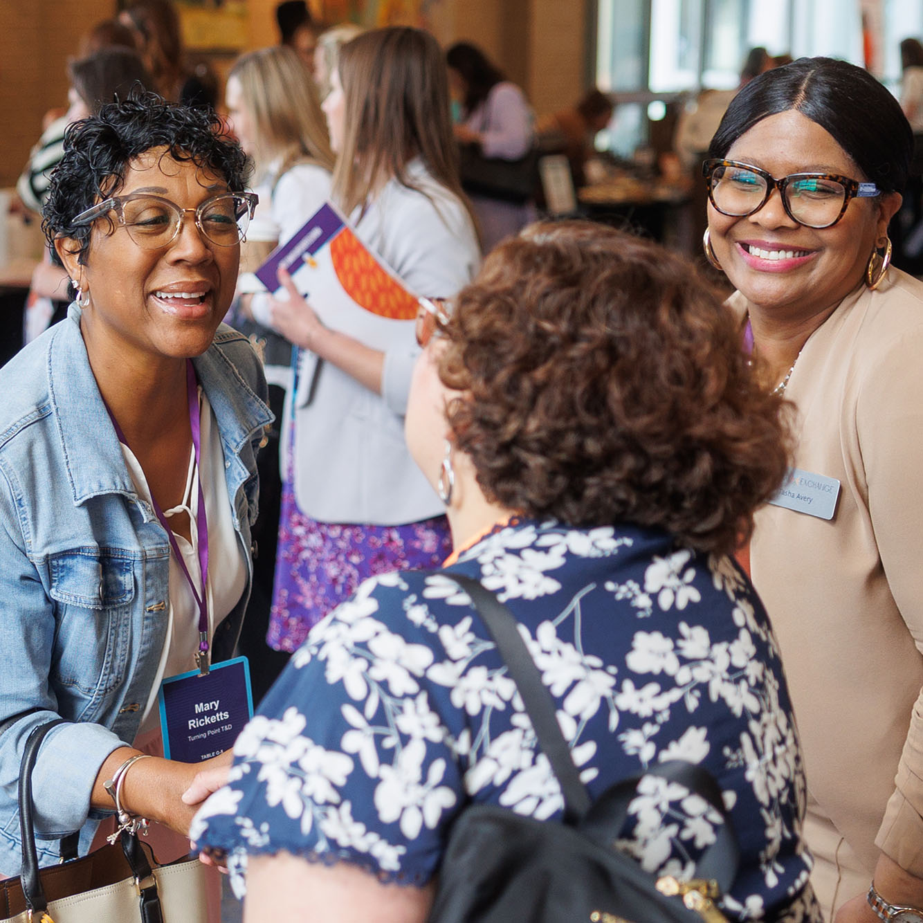 2026-Summit-Networking-Break Women networking at the 2025 Midwest Leadership Summit