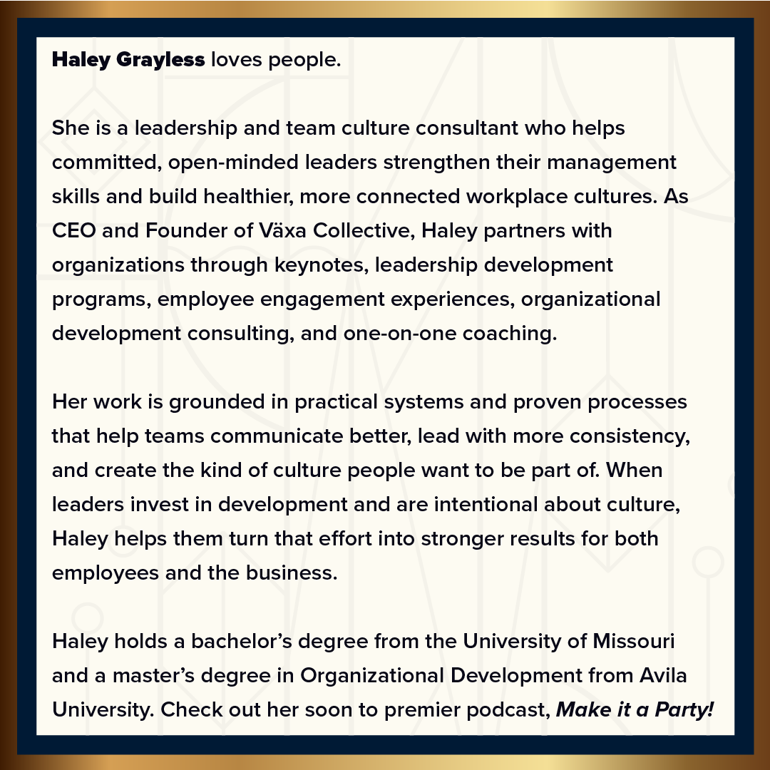 Haley Grayless, Breakout Speaker at the 2026 Midwest Leadership Summit